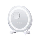 VEVOR apaļš LED grima spogulis ar apgaismojumu, 30 cm spogulis ar 3 gaismas režīmiem, 5× palielinājumu, skārienvadību un 360° rotāciju tualetes galdam (balts)