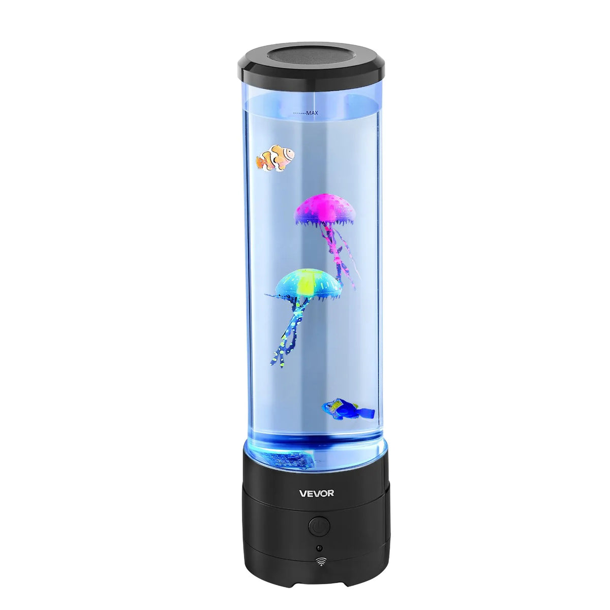 Sensorā burbuļu caurules lampa ar 16 tālvadības krāsu režīmiem, ūdens un zivju efekts, 382 mm