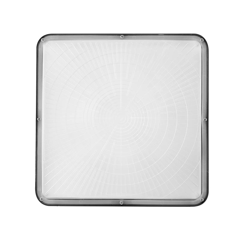 LED griestu gaismeklis, 150 W, 16 500 lm, 5000 K dienasgaisma, komerciālai un industriālai lietošanai, 315 × 315 mm uz virsmas stiprināms griestu apgaismojums degvielas uzpildes stacijām, noliktavām, garāžām, veikaliem un viesnīcām, IP65