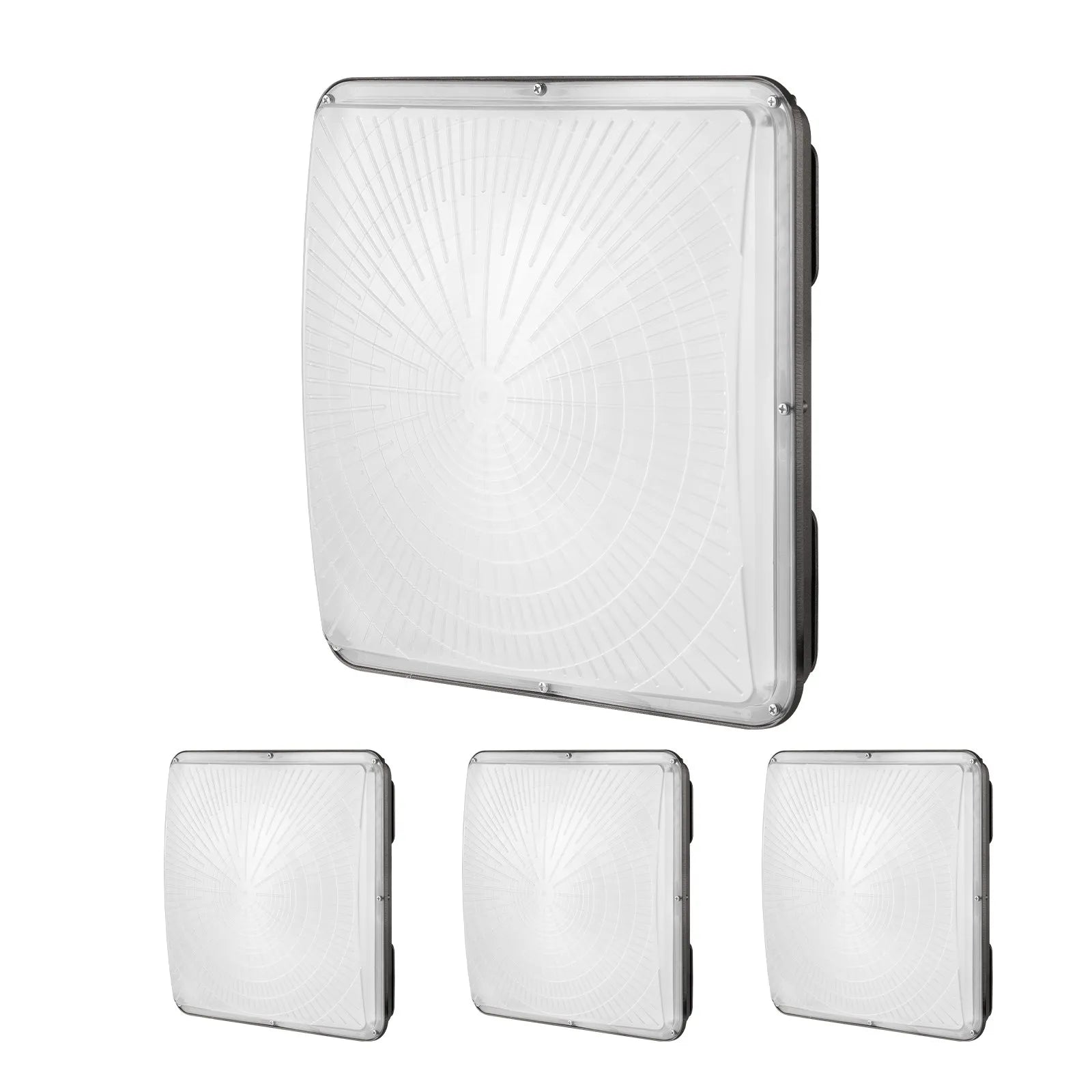 4 gab. LED griestu gaismekļi, 150 W, 16 500 lm, 5000 K dienasgaisma, komerciālai un industriālai lietošanai, 315 × 315 mm uz virsmas stiprināmi griestu gaismekļi degvielas uzpildes stacijām, noliktavām, garāžām, veikaliem un ielām, IP65