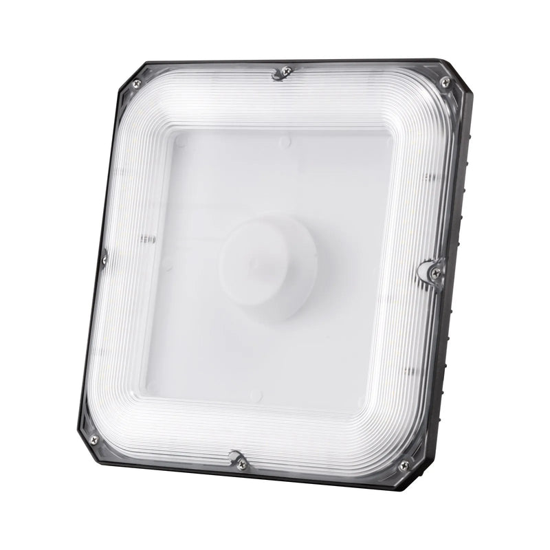 4 gab. LED griestu gaismekļi, 80 W, 8800 lm, 5000 K dienasgaisma, komerciālai un industriālai lietošanai, 256 × 256 mm uz virsmas stiprināmi griestu gaismekļi degvielas uzpildes stacijām, noliktavām, garāžām, veikaliem un ielām, IP65