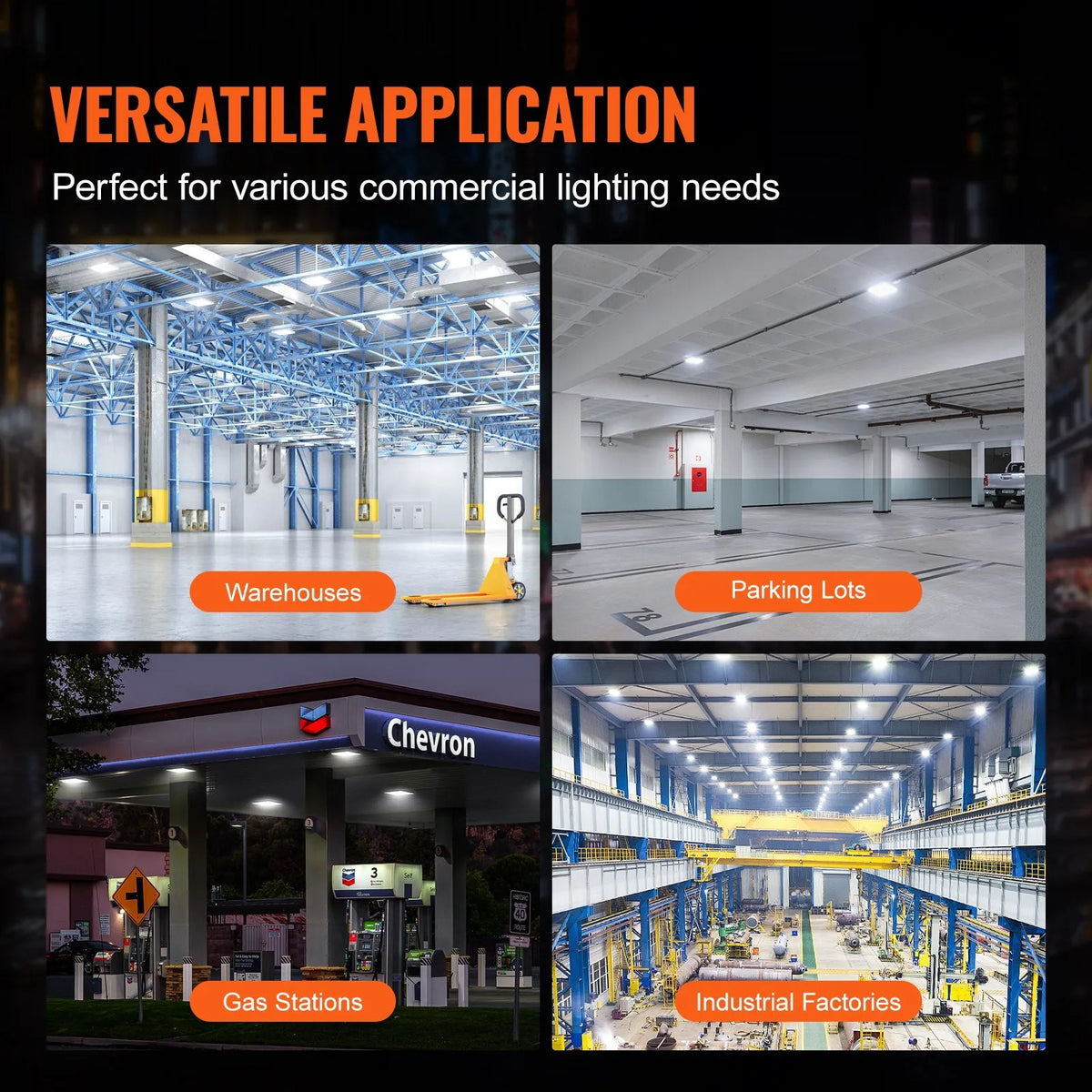 4 gab. LED griestu gaismekļi, 80 W, 8800 lm, 5000 K dienasgaisma, komerciālai un industriālai lietošanai, 256 × 256 mm uz virsmas stiprināmi griestu gaismekļi degvielas uzpildes stacijām, noliktavām, garāžām, veikaliem un ielām, IP65