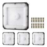 4 gab. LED griestu gaismekļi, 80 W, 8800 lm, 5000 K dienasgaisma, komerciālai un industriālai lietošanai, 256 × 256 mm uz virsmas stiprināmi griestu gaismekļi degvielas uzpildes stacijām, noliktavām, garāžām, veikaliem un ielām, IP65