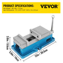 VEVOR 100 mm precīzijas frēzēšanas skrūvspīles bez grozāmās pamatnes, augstas precizitātes galda skrūvspīles frēzmašīnām un urbjmašīnām, 100 mm žokļu platums un atvērums, skrūvspīles precīzai detaļu apstrādei