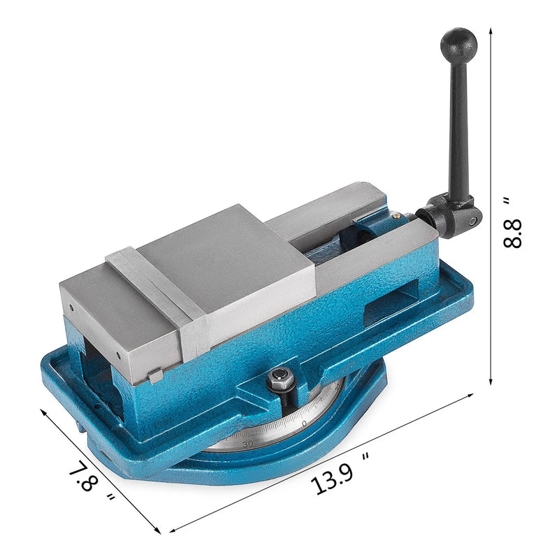 VEVOR 100 mm precīzijas frēzmašīnas skrūvspīles ar Accu Lock un 360° grozāmu pamatni, augstas precizitātes galda skrūvspīles frēzēšanas un urbšanas iekārtām, 100 mm žokļu platums precīzai detaļu apstrādei