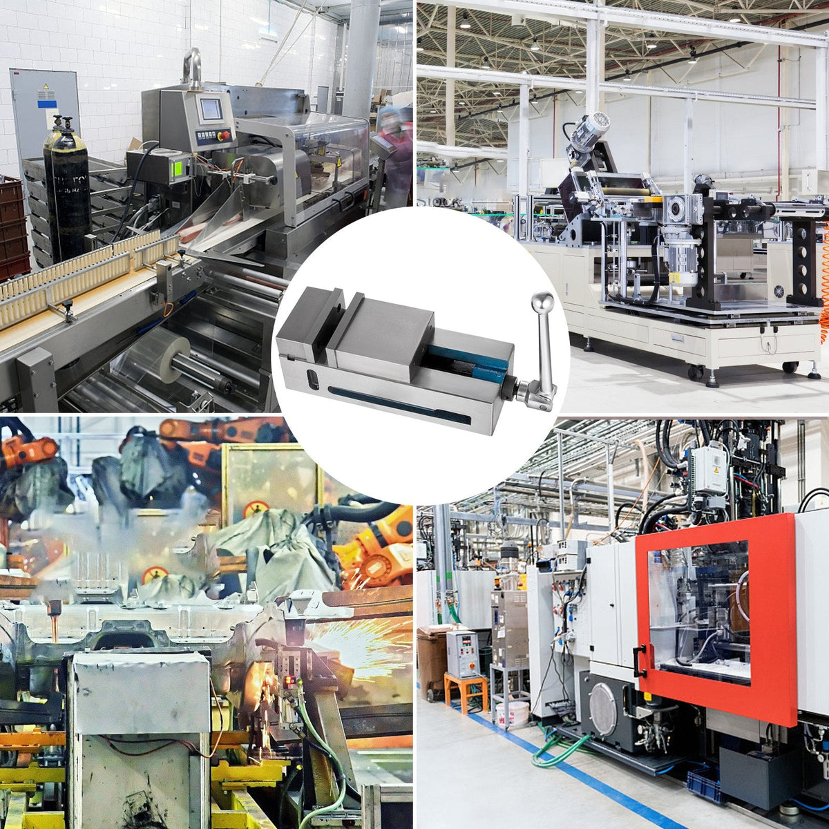 VEVOR augstas precizitātes skrūvspīles ar galda stiprinājumu, 10 cm žokļu platums, CNC skrūvspīles ar fiksētu žokli