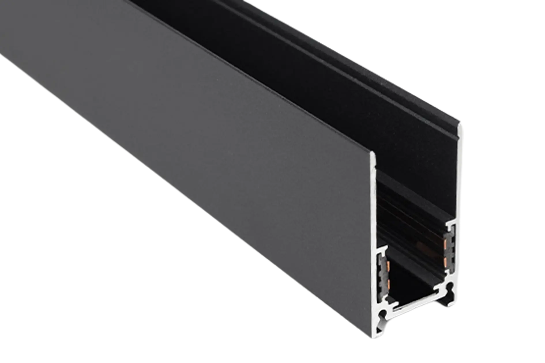 2m FOSE 48V magnētiskā virsapmetuma sliede 20mm, melna