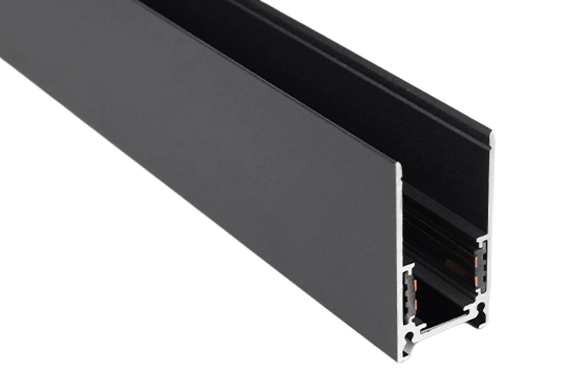 2m FOSE 48V magnētiskā virsapmetuma sliede 20mm, melna