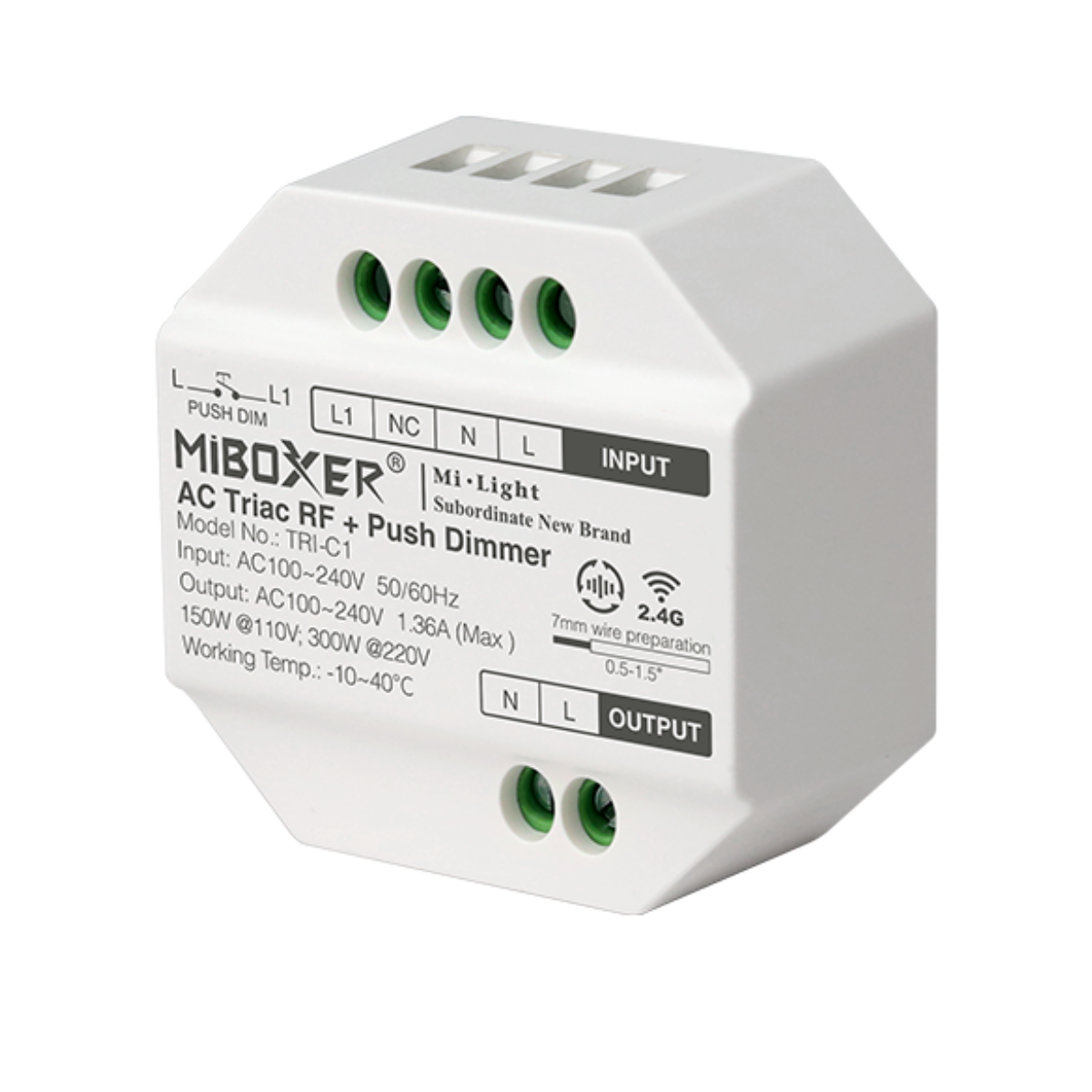 Mi-Light TRIAC Dimmeris 100-240V, AC 1.36A Wi-Fi