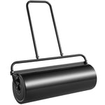 VEVOR zāliena veltnis, 64 l ar smiltīm vai ūdeni pildāms dārza veltnis, tērauda zāliena veltnis ar viegli pagriežamu uzpildes aizbāzni un U veida ergonomisku rokturi ērtai stumšanai un vilkšanai, zālienam, dārzam, saimniecībai un parkam, melns