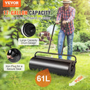 VEVOR zāliena veltnis, 64 l ar smiltīm vai ūdeni pildāms dārza veltnis, tērauda zāliena veltnis ar viegli pagriežamu uzpildes aizbāzni un U veida ergonomisku rokturi ērtai stumšanai un vilkšanai, zālienam, dārzam, saimniecībai un parkam, melns