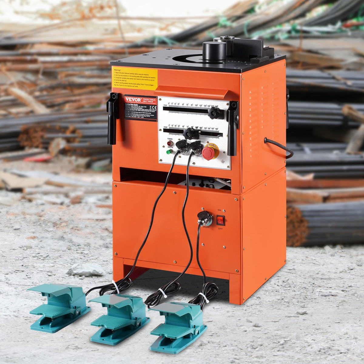 VEVOR 2-in-1 Elektriskais Armatūras Locītājs 1700W – 3 regulējami leņķi līdz 25 mm (#8) armatūrai