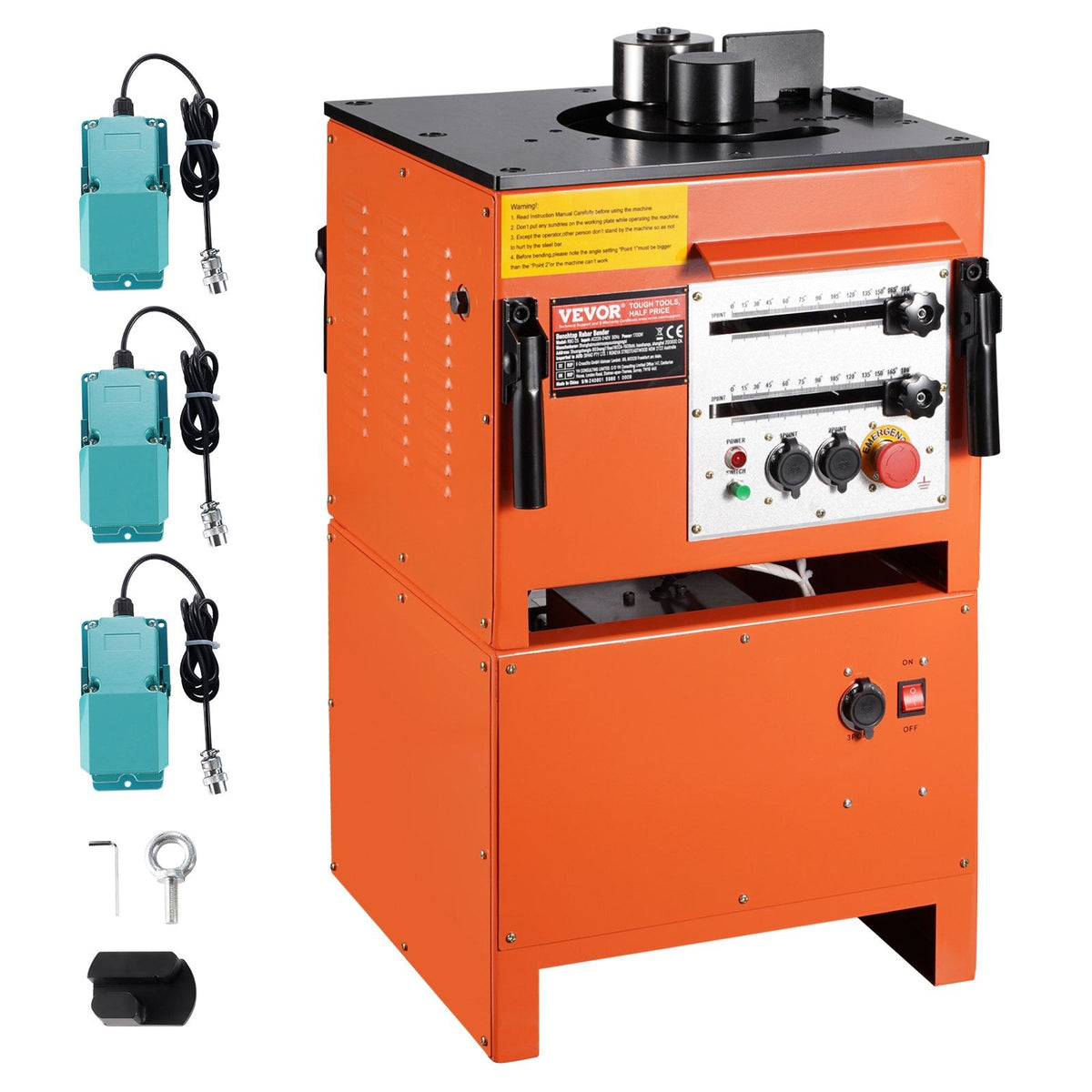 VEVOR 2-in-1 Elektriskais Armatūras Locītājs 1700W – 3 regulējami leņķi līdz 25 mm (#8) armatūrai