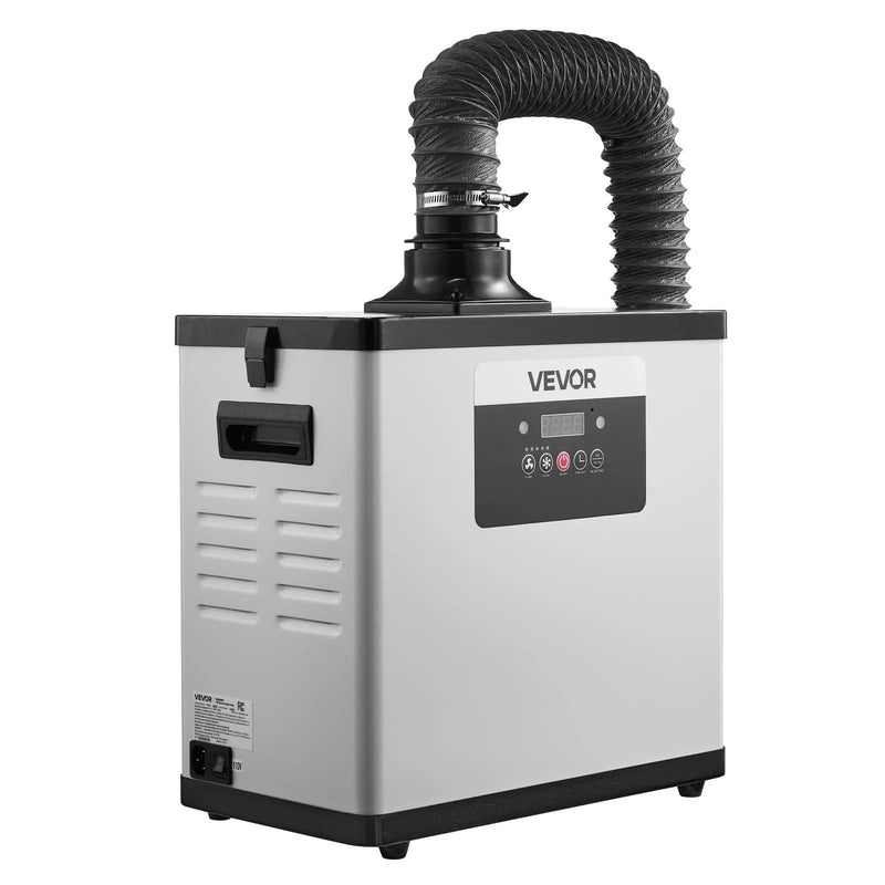 VEVOR lodēšanas dūmu nosūcējs, uzlabota 4 pakāpju filtrācija, lodēšanas dūmu savācējs ar jaudīgu 510 m³/h nosūkšanu, 10 ātrumu regulēšana un tālvadība, bezsuku dūmu ekstraktors lāzergravēšanai un 3D drukai