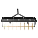 VEVOR velkams zāliena aerators 81 cm ar universālu sakabi, izturīgs un pret rūsu noturīgs augsnes aerācijas instruments ar svara platformu, paredzēts traktoriem un dārza tehnikai