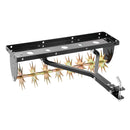 VEVOR velkams zāliena aerators 81 cm ar universālu sakabi, izturīgs un pret rūsu noturīgs augsnes aerācijas instruments ar svara platformu, paredzēts traktoriem un dārza tehnikai