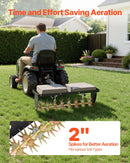 VEVOR velkams zāliena aerators 81 cm ar universālu sakabi, izturīgs un pret rūsu noturīgs augsnes aerācijas instruments ar svara platformu, paredzēts traktoriem un dārza tehnikai