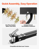 VEVOR velkams zāliena aerators 81 cm ar universālu sakabi, izturīgs un pret rūsu noturīgs augsnes aerācijas instruments ar svara platformu, paredzēts traktoriem un dārza tehnikai