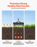 VEVOR velkams zāliena aerators 81 cm ar universālu sakabi, izturīgs un pret rūsu noturīgs augsnes aerācijas instruments ar svara platformu, paredzēts traktoriem un dārza tehnikai