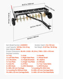 VEVOR velkamais zāliena aerators ar universālu sakabi, 102 cm darba platums, 68 kg slodzes ietilpība, izturīga un rūsas noturīga konstrukcija, aerācijas instruments ar paplāti traktoriem un zāliena tehnikai
