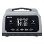 VEVOR viedais akumulatoru lādētājs 20 A, 6 V / 12 V / 24 V LiFePO4 un svina-skābes akumulatoriem (GEL / AGM), ar LCD displeju, uzturēšanas un desulfatācijas funkciju, piemērots automašīnām, laivām, motocikliem un zāles pļāvējiem