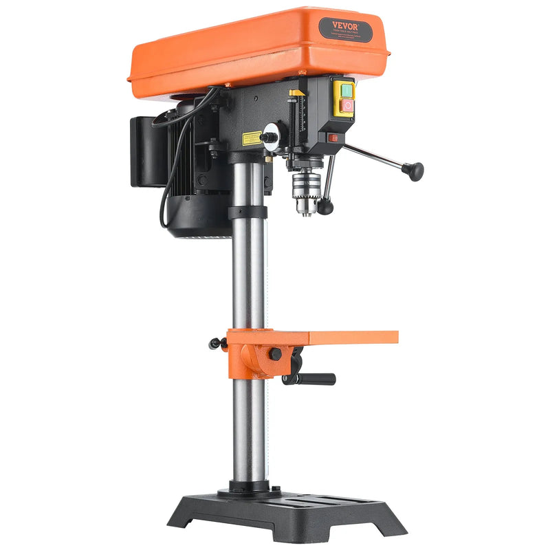 VEVOR galda urbjmašīna 254 mm, 550 W indukcijas motors, regulējams ātrums 550 / 950 / 1500 / 2000 / 2500 apgr./min, noliecams darba galds 0–45°, precīza X-Ray pozicionēšana koka un metāla urbšanai