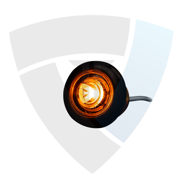 Orange LED side marker lamp with 12 V, designed to improve the visibility of the vehicle from the side.