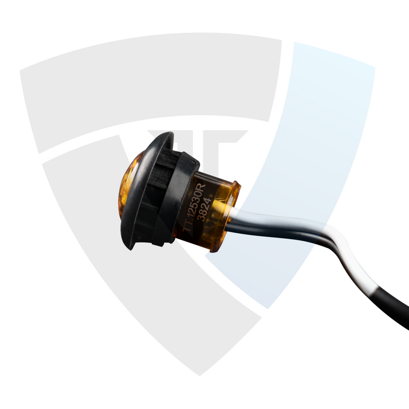 Orange LED side marker lamp with 12 V, designed to improve the visibility of the vehicle from the side.