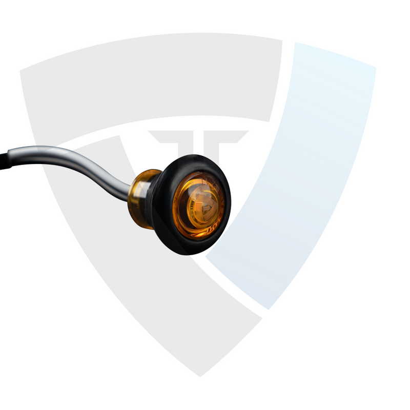 Orange LED side marker lamp with 12 V, designed to improve the visibility of the vehicle from the side.