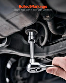 VEVOR 70 gab. uzgaļu un sprūdrata komplekts, 6,4 mm piedziņa, SAE un metriskie dziļie un seklie uzgaļi, Cr-V tērauds, ar bitēm, piederumiem un uzglabāšanas koferi, auto remontam