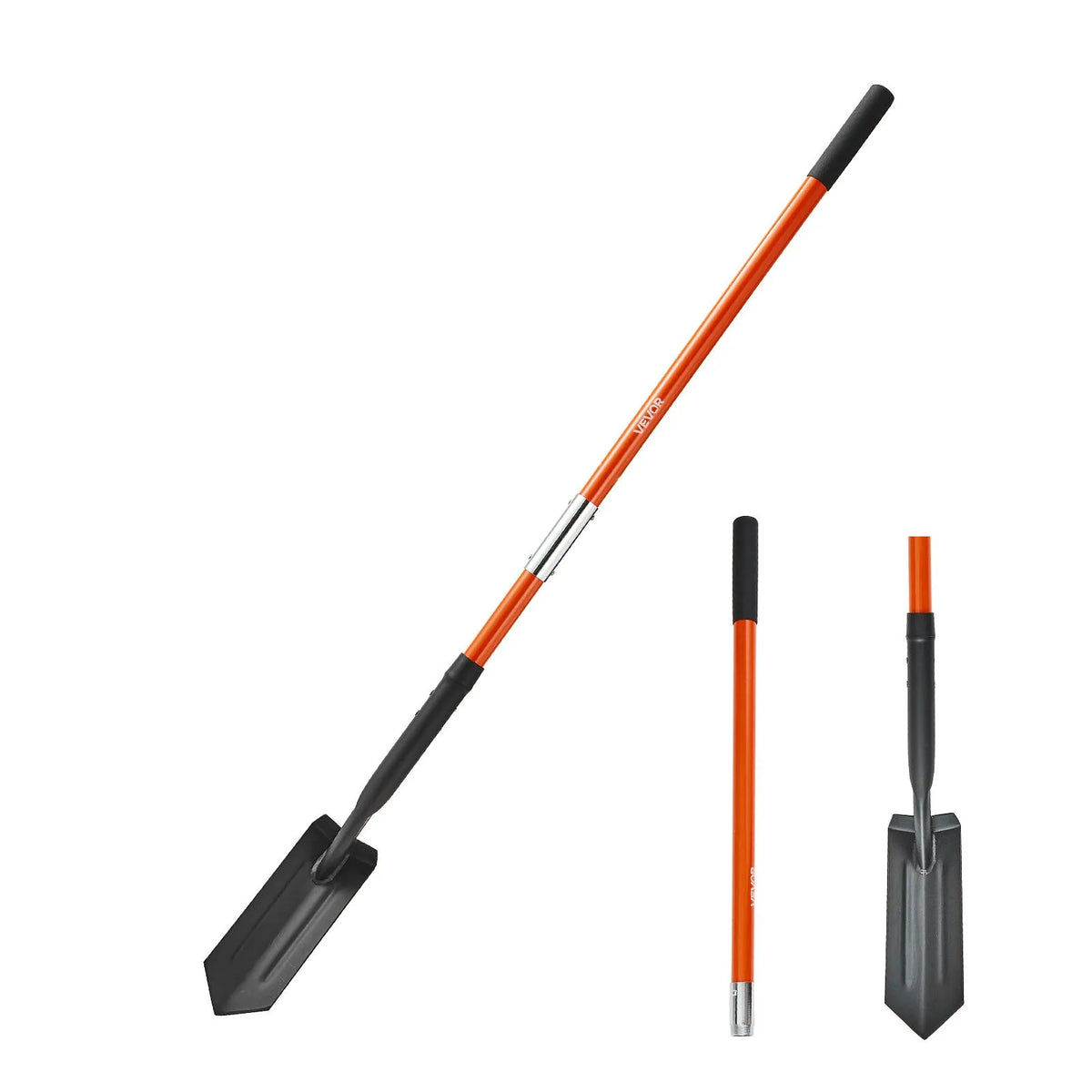 Tranšeju lāpsta 10,4 cm smagā darba asmens ar stiklašķiedras kātu un neslīdošu rokturi 142,5 cm