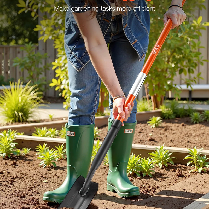 Траншейная лопата 10,4 см Прочное лезвие с фиберглассовой ручкой и нескользящей рукояткой 142,5 см