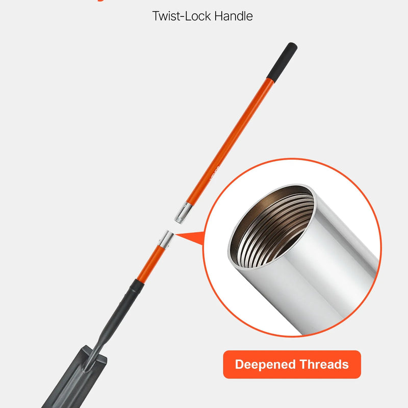 Траншейная лопата 10,4 см Прочное лезвие с фиберглассовой ручкой и нескользящей рукояткой 142,5 см