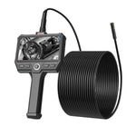VEVOR trīskāršās kameras endoskops ar 10 m īpaši stingru kabeli, industriālais boreskops ar apgaismojumu, 12,7 cm HD IPS ekrāns, 8 + 2 LED gaismas, 8× tālummaiņa, 5000 mAh akumulators un IP67 ūdensizturība auto diagnostikai un cauruļvadu pārbaudei