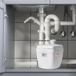 VEVOR saimniecības izlietnes drenāžas sūkņa sistēma 200 W, plūsma līdz 5700 l/h, pacelšanas augstums 5,5 m, 38 mm izplūde, zema trokšņa līmeņa un pret koroziju izturīgs sūknis villām, pagrabiem, veļas mašīnām, izlietnēm un bāriem