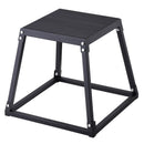 Plyometriskā lecamkaste, 45 cm, tērauda platforma ar neslīdošu virsmu, treniņiem mājās un sporta zālē, melna