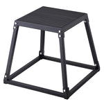 Plyometriskā lecamkaste, 45 cm, tērauda platforma ar neslīdošu virsmu, treniņiem mājās un sporta zālē, melna