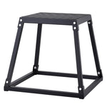 Plyometriskā lecamkaste, 45 cm, tērauda platforma ar neslīdošu virsmu, treniņiem mājās un sporta zālē, melna