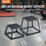 Plyometriskā lecamkaste, 45 cm, tērauda platforma ar neslīdošu virsmu, treniņiem mājās un sporta zālē, melna