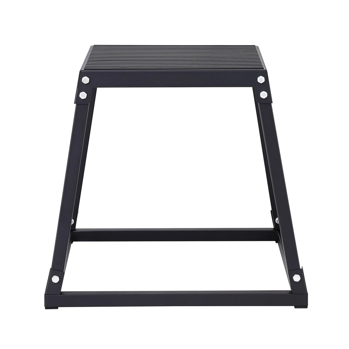 Plyometriskā lecamkaste, 45 cm, tērauda platforma ar neslīdošu virsmu, treniņiem mājās un sporta zālē, melna