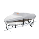 Laivas pārsegs VEVOR 600D, 7010–7310 mm, ūdensizturīgs, pelēks, ar motora pārsegu un siksnām – piemērots V-Hull, Tri-Hull, Fish Ski, Runabout, Bass laivām