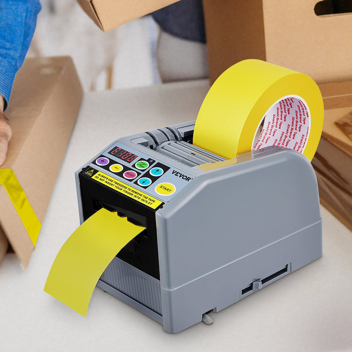 VEVOR Zcut-9 automatic tape dispenser with 6 preset cutting lengths | tape width 6-60 mm