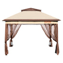 VEVOR Outdoor gazebo 3.3 x 3.3 m with anti-mosquito net and durable steel frame and 250D Oxford coating, ideal for relaxation, outdoor parties and garden events, light brown