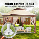 VEVOR Outdoor gazebo 3.3 x 3.3 m with anti-mosquito net and durable steel frame and 250D Oxford coating, ideal for relaxation, outdoor parties and garden events, light brown