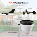 7 in 1 Wi-Fi laika stacijas ar bezvadu āra sensoru un 178 mm TFT displeju