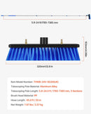 VEVOR ūdens padeves tīrīšanas kāts 7,3 m ar pagarināmu rokturi, 180° grozāma birstes galva un 20 m šļūtene, logu un saules paneļu tīrīšanai mājsaimniecībā un āra darbos, piemērots kemperiem un terasēm