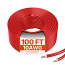 VEVOR saules paneļu pagarinājuma kabelis 30,48 m, 6 mm² / 10 AWG, IP67 ūdensizturīgs PV kabelis mājas, kuģu un kemperu saules paneļiem, sarkans