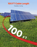 VEVOR saules paneļu pagarinājuma kabelis 30,48 m, 6 mm² / 10 AWG, IP67 ūdensizturīgs PV kabelis mājas, kuģu un kemperu saules paneļiem, sarkans