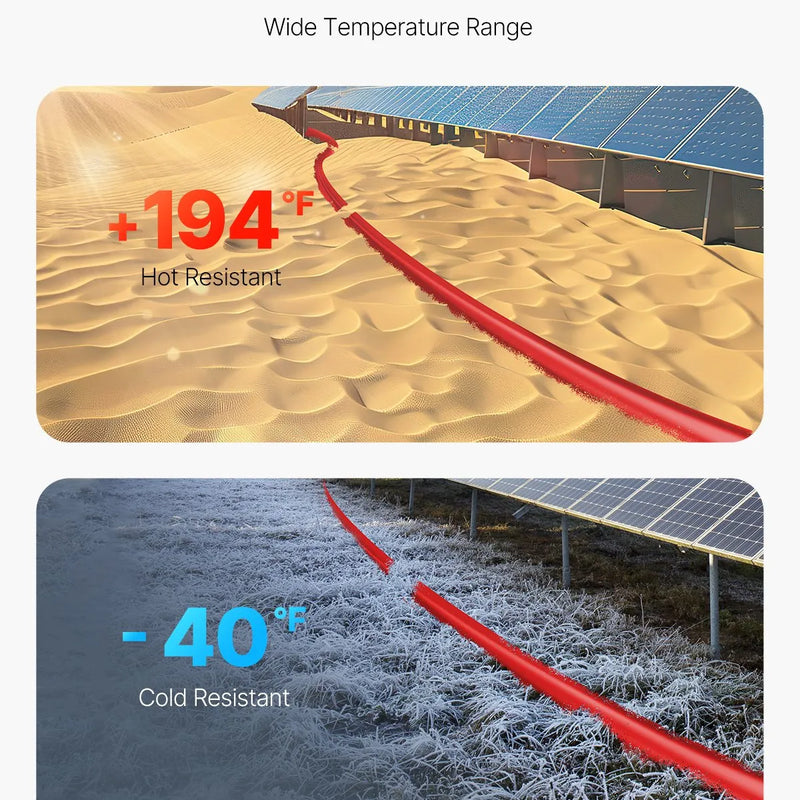 VEVOR saules paneļu pagarinājuma kabelis 30,48 m, 6 mm² / 10 AWG, IP67 ūdensizturīgs PV kabelis mājas, kuģu un kemperu saules paneļiem, sarkans