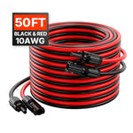 VEVOR 15,24 m saules paneļu pagarinājuma kabeļu komplekts, 6 mm² PV kabeļi ar ūdensizturīgiem savienotājiem, melns un sarkans, paredzēti mājas, kuģu un kemperu saules paneļiem (2 gab.)